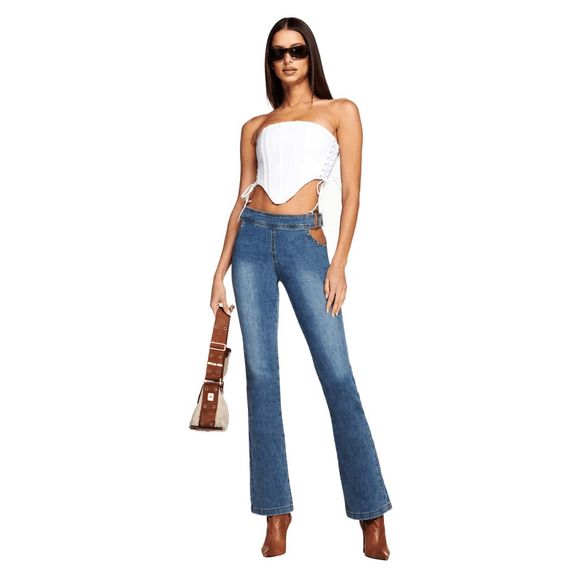 I.AM.GIA Denim - I Am Gia Bootcut Jeans Women's Size XS Blue Bootcut Cut Out Hips Medium Wash